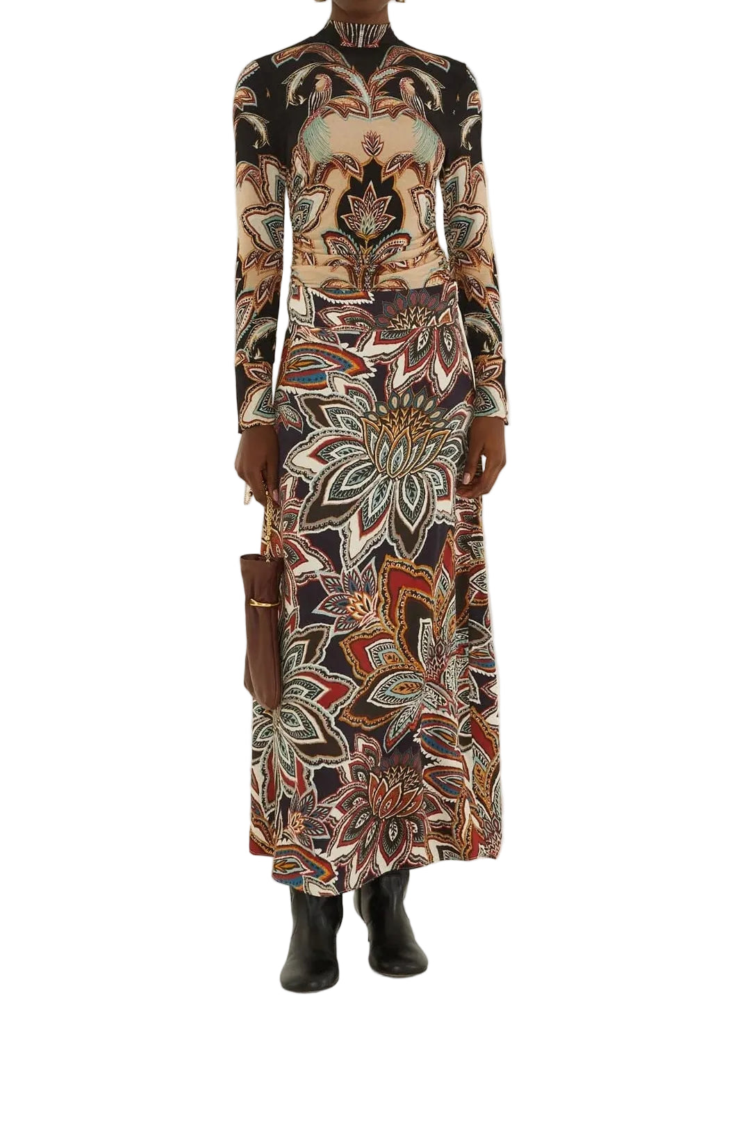 Tapestry Flowers Maxi Skirt