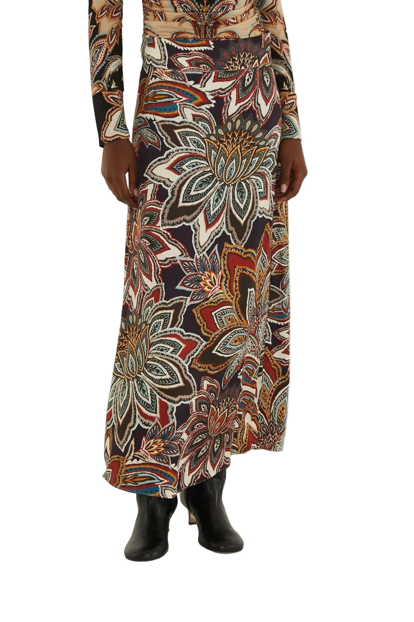 Tapestry Flowers Maxi Skirt