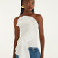 White Smocked Strapless Top-Tops/Blouses-Uniquities