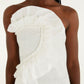 White Smocked Strapless Top-Tops/Blouses-Uniquities