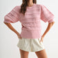 Kaelia Short Sleeve Sweater-Tops/Blouses-Uniquities
