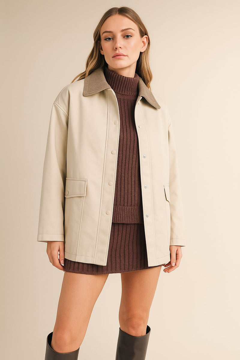 Ashtin Faux Leather Jacket-Jackets-Uniquities