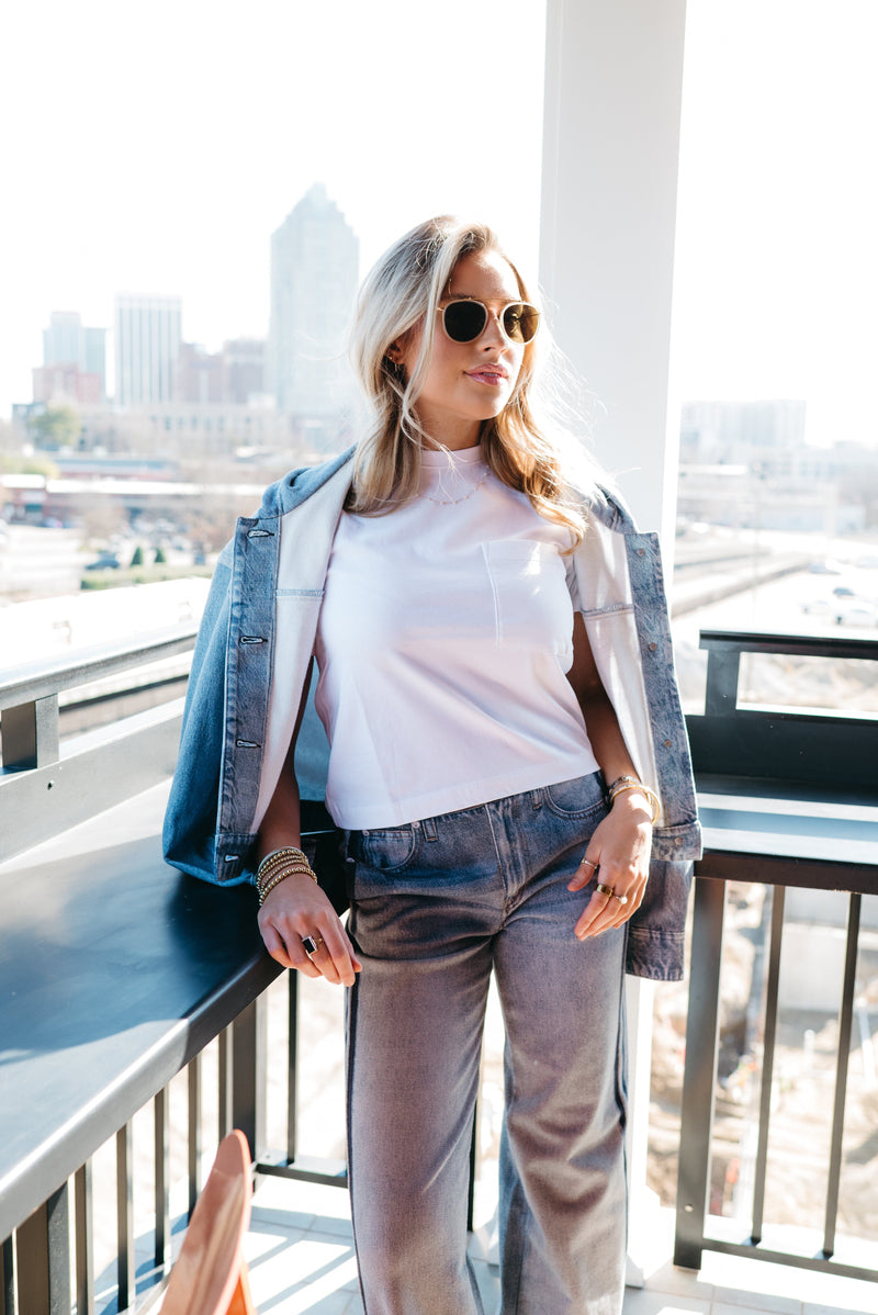 Miramar Wide Leg Track Pant-Denim-Uniquities