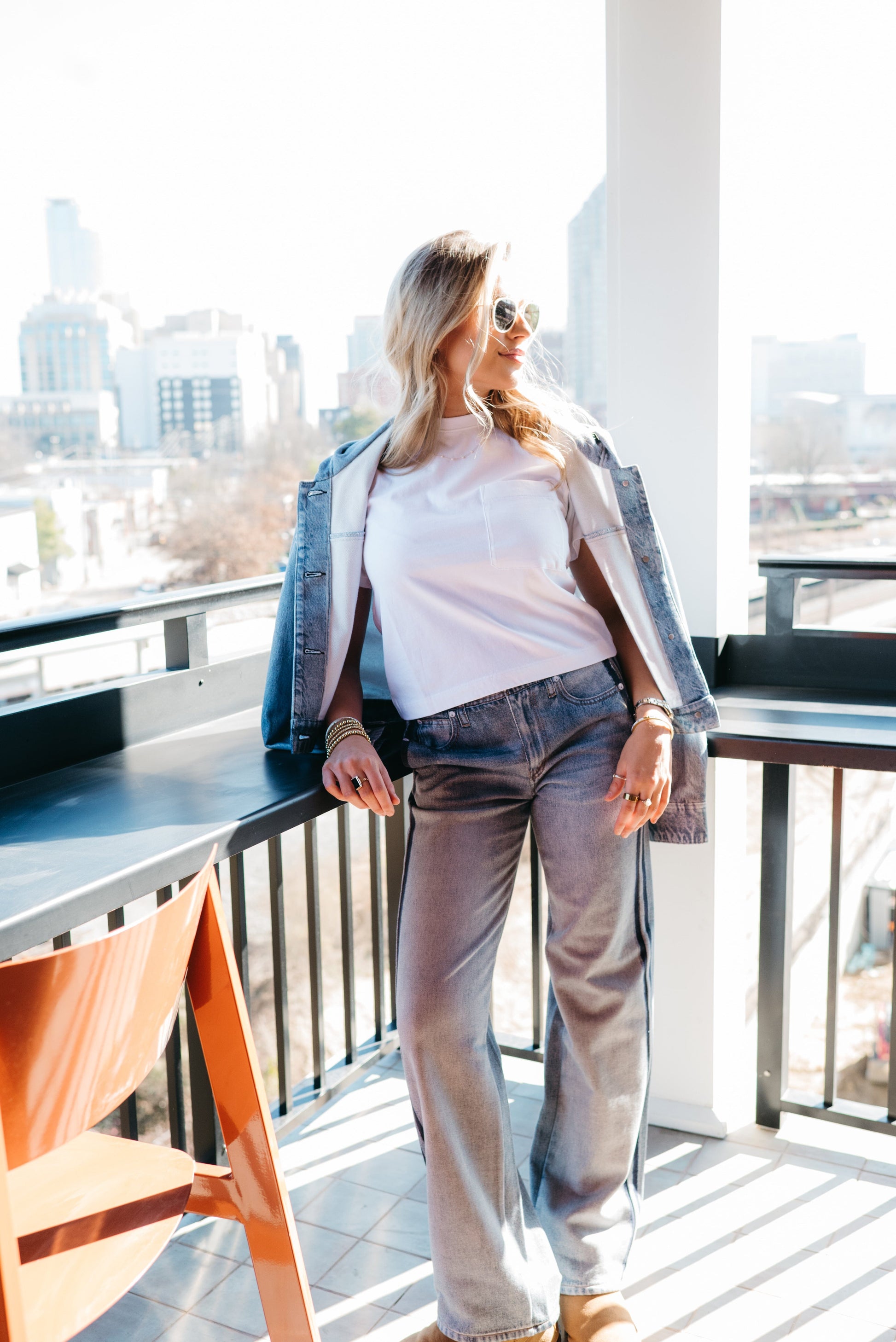 Miramar Wide Leg Track Pant-Denim-Uniquities