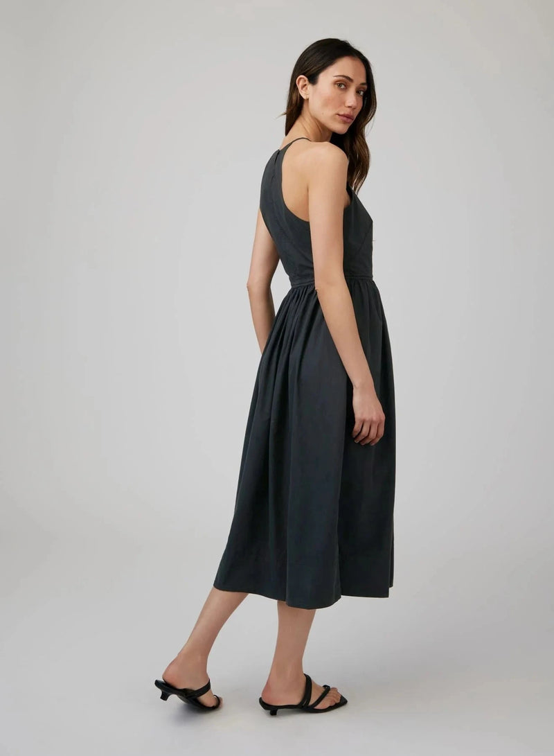 Fitted Midi Halter Dress-Dresses-Uniquities