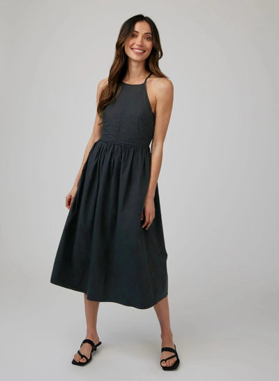 Fitted Midi Halter Dress-Dresses-Uniquities