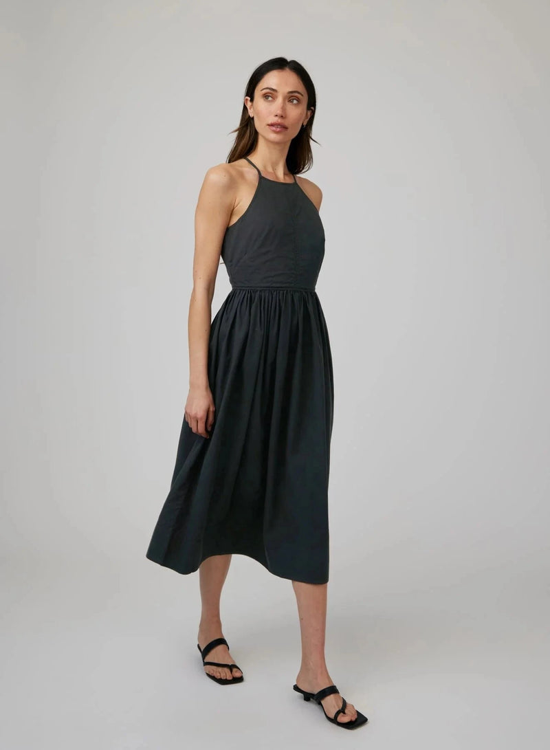 Fitted Midi Halter Dress-Dresses-Uniquities