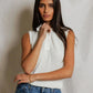 Fran Pointelle Collared Tank-Tops/Blouses-Uniquities