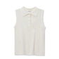 Fran Pointelle Collared Tank-Tops/Blouses-Uniquities