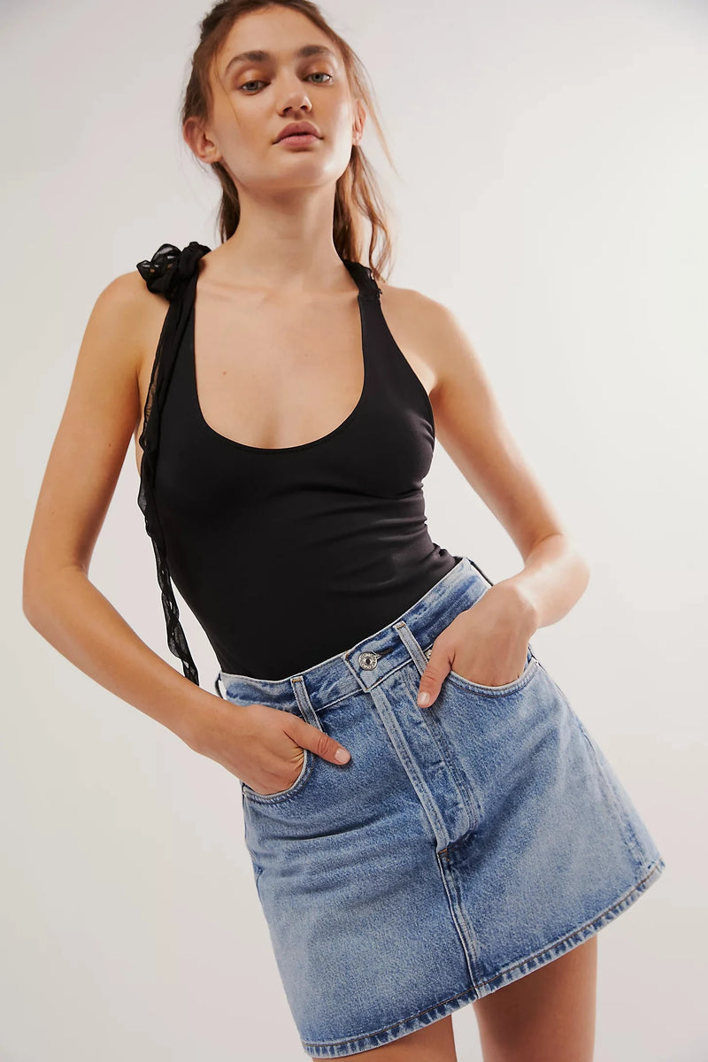 Ramona Mini Skirt-Denim-Uniquities