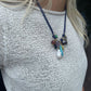 Turquoise Mix Leather Cord Necklace-Jewelry-Uniquities