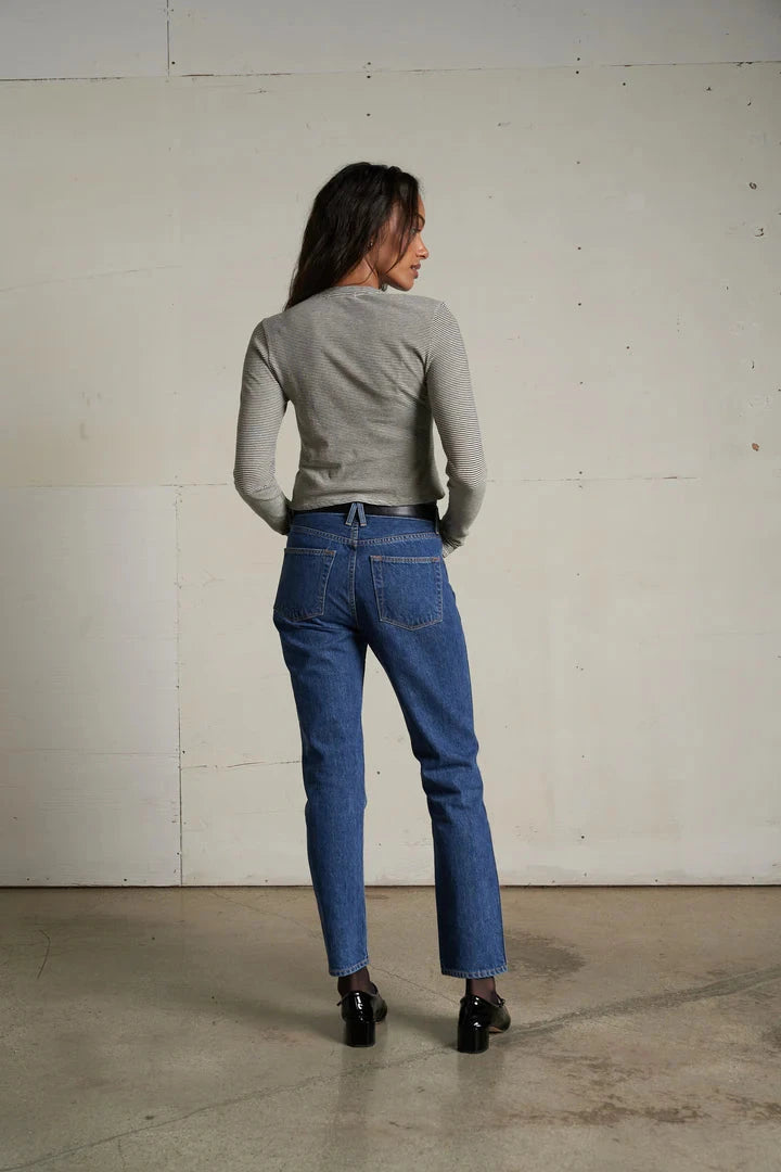 Jamie Stripe Crewneck Long Sleeve Tee-Tee Shirts-Uniquities