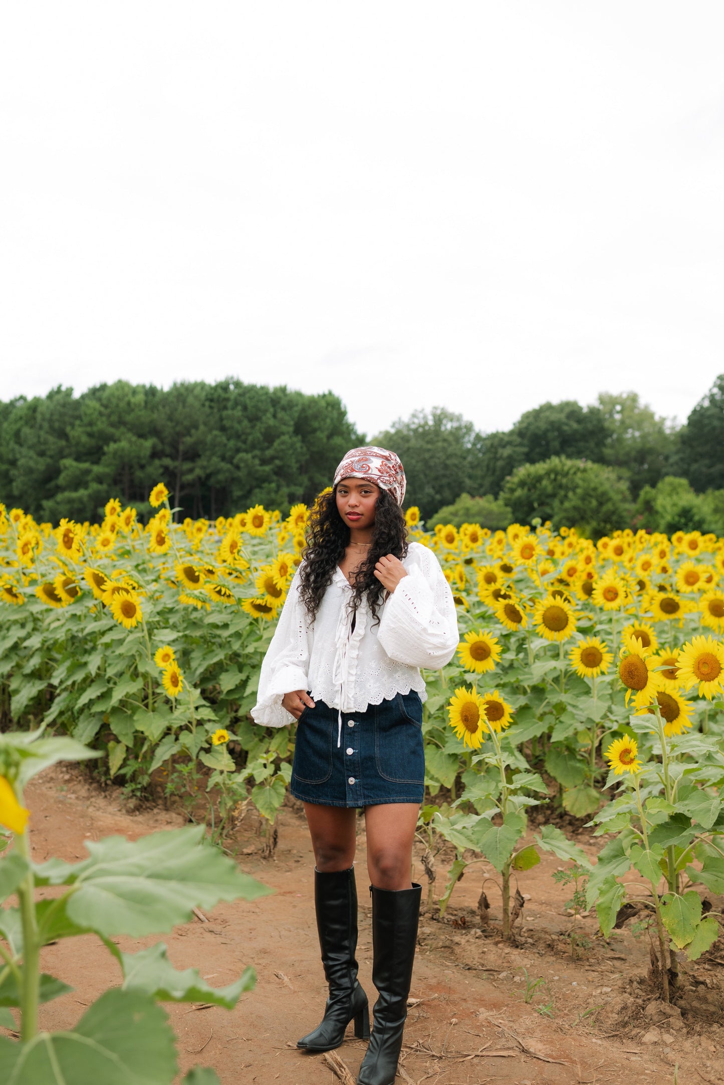 Curved Pocket Mini Skirt-Denim-Uniquities