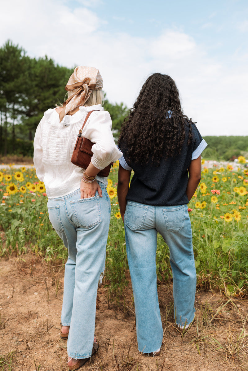 Saige Wide Leg Crop Jeans With Panel-Denim-Uniquities