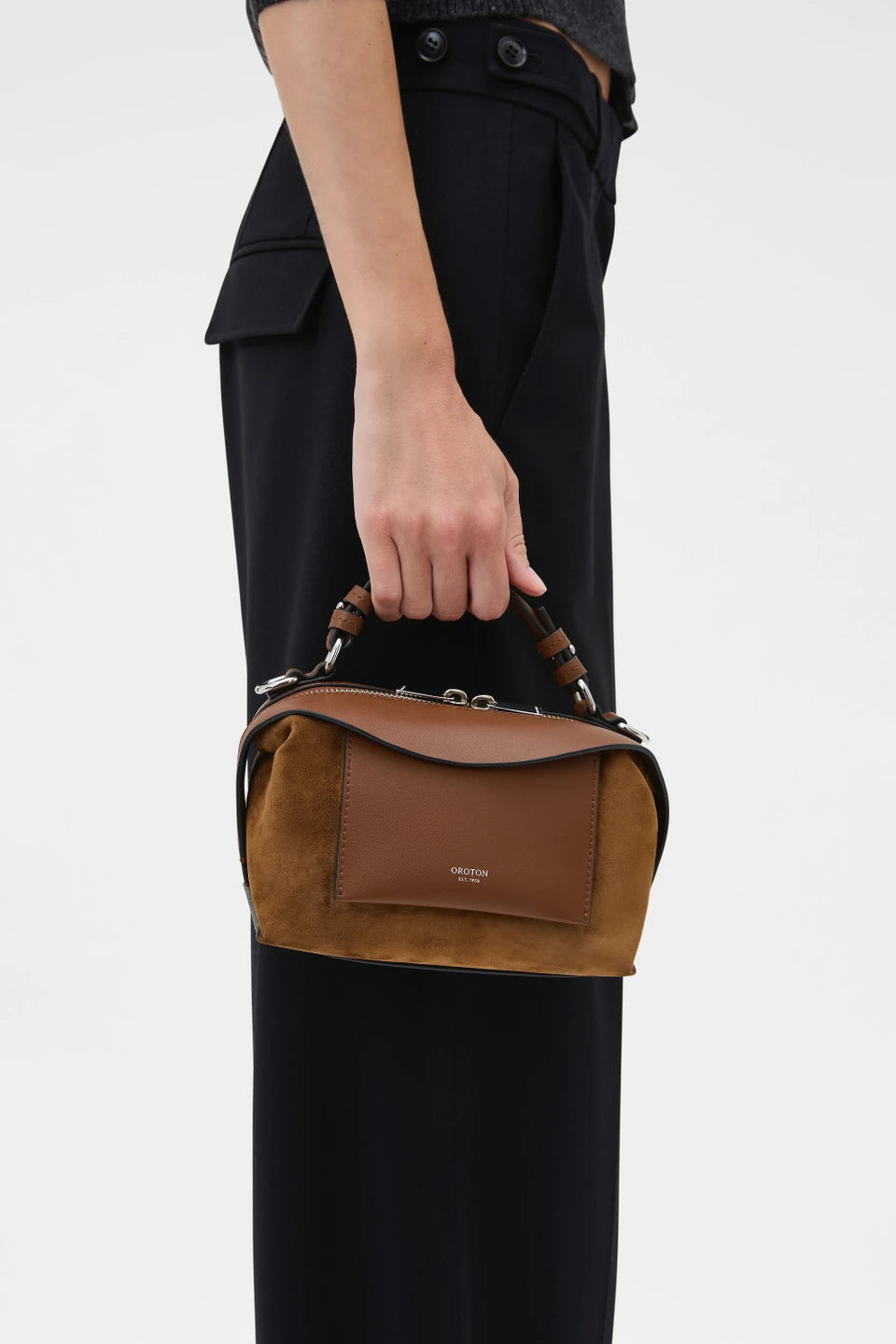 Mica Mini Suede Bowler Bag