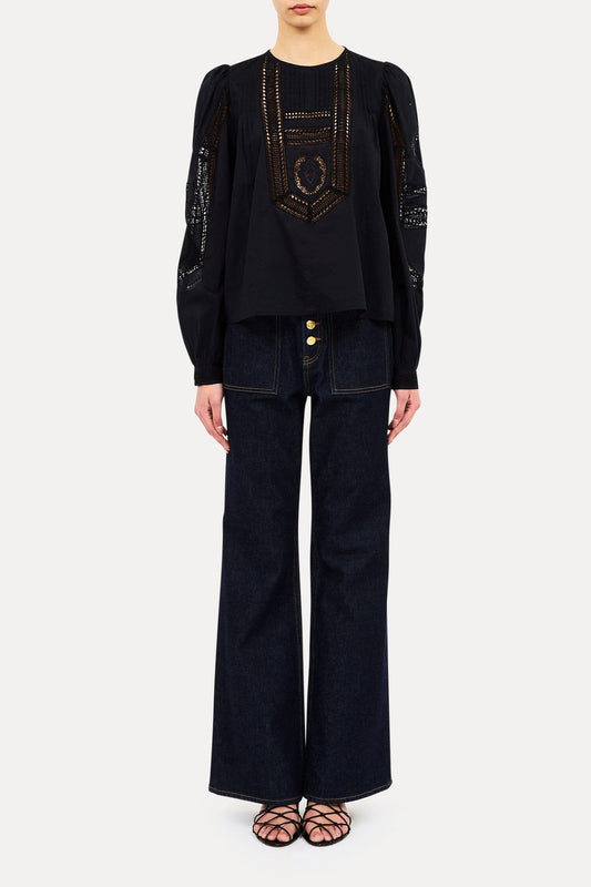 Marlowe Long Sleeve Cotton Top-Tops/Blouses-Uniquities