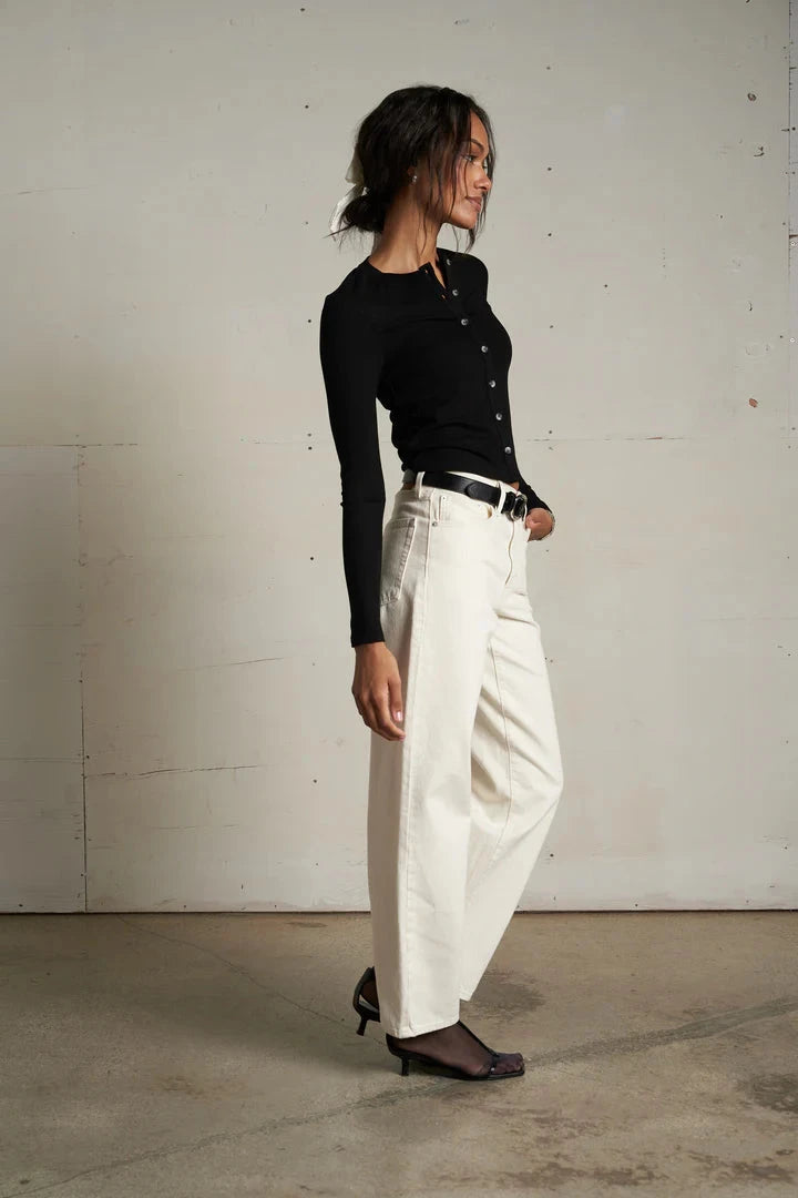 Maureen Rib Fitted Cardigan-Tee Shirts-Uniquities