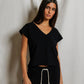 Pearl V Neck Tee-TEES-Uniquities