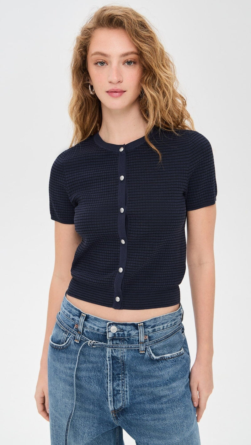 Eloise Short Sleeve Cardigan-Sweaters-Uniquities