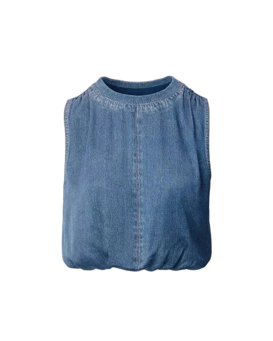 Miramar Satin Mica Bubble Top-Tops/Blouses-Uniquities
