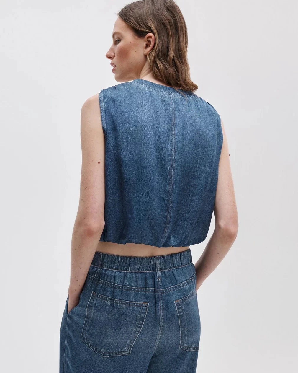 Miramar Satin Mica Bubble Top-Tops/Blouses-Uniquities