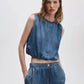 Miramar Satin Mica Bubble Top-Tops/Blouses-Uniquities