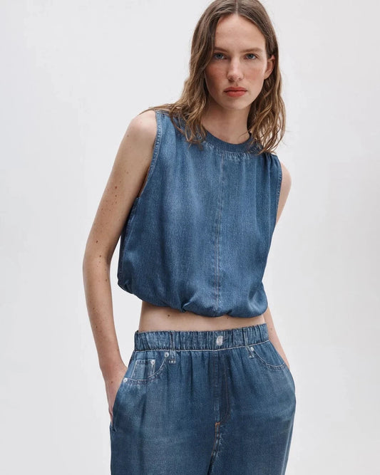 Miramar Satin Mica Bubble Top-Tops/Blouses-Uniquities