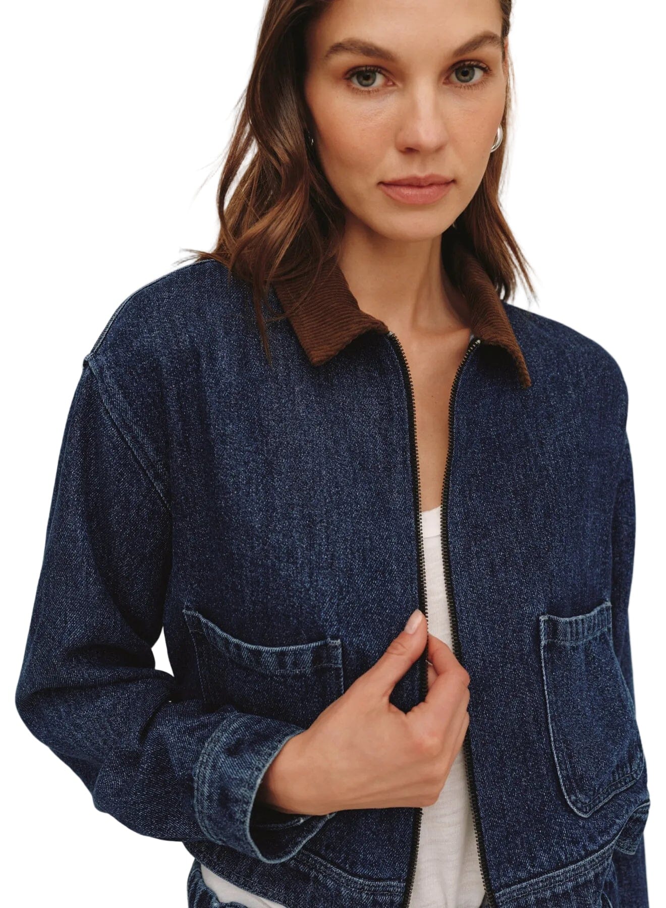 Crop Zip Up Barn Jacket-Jackets-Uniquities