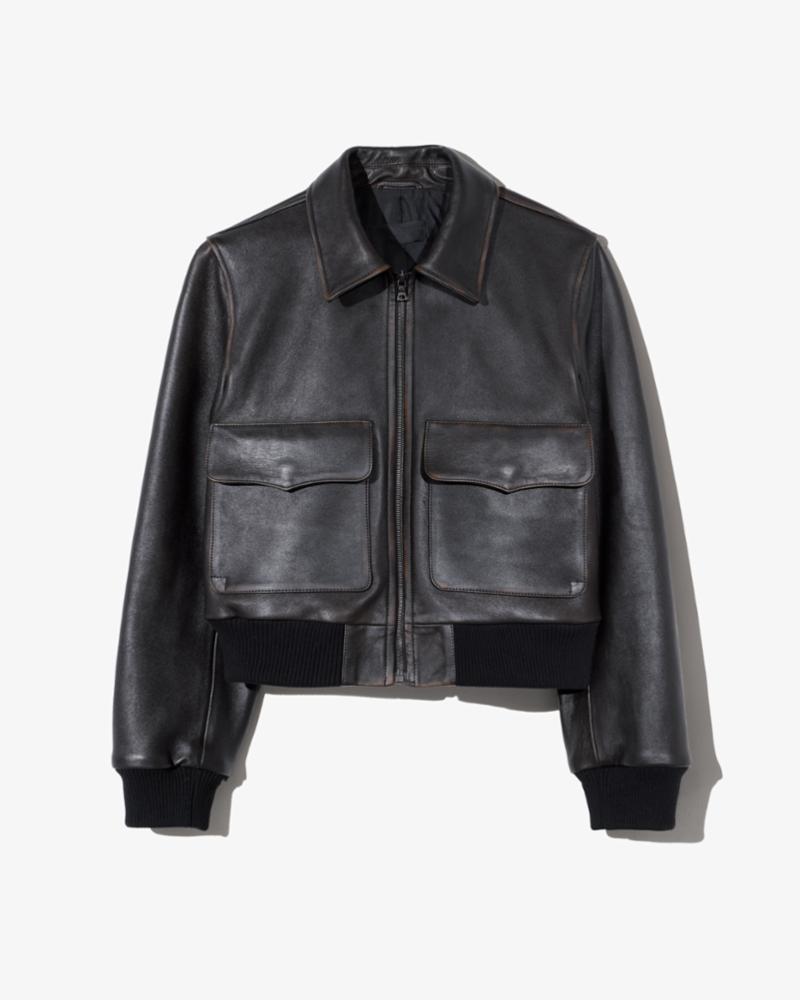 Redley Leather Bomber Jacket-Jackets-Uniquities