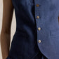Linen-Cotton Twill Vest-Tops/Blouses-Uniquities