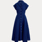 Linen Woven Collared Dress-Dresses-Uniquities
