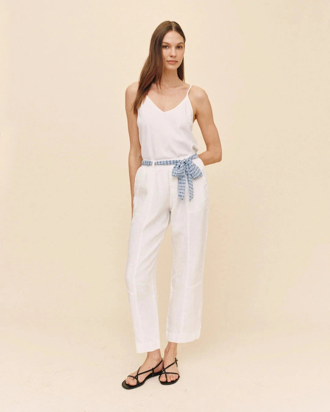 Seam Pant W/ Printed Sash-Bottoms-Uniquities
