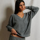 Sinead V Neck Sweatshirt-Tops/Blouses-Uniquities