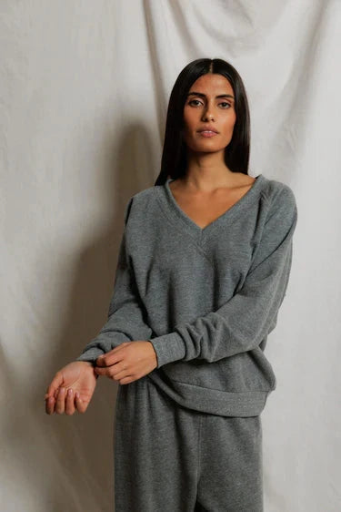 Sinead V Neck Sweatshirt-Tops/Blouses-Uniquities