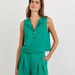 Sleeveless Half Placket Top-Tops/Blouses-Uniquities