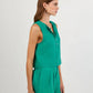 Sleeveless Half Placket Top-Tops/Blouses-Uniquities