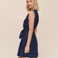 Sleeveless Seamed Shirt Dress-Dresses-Uniquities