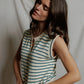 Sloane Stripe Split Tee-Tops/Blouses-Uniquities