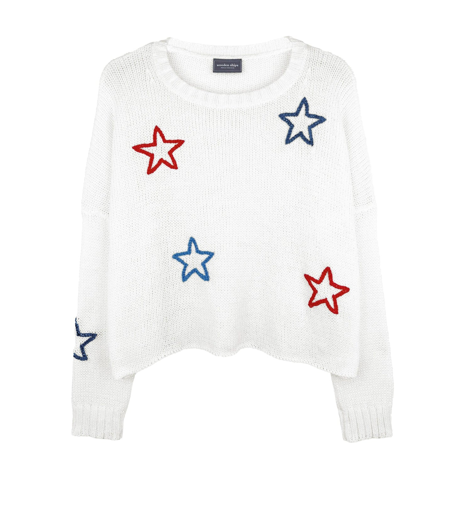 Star Embroidered Crew-Sweaters-Uniquities