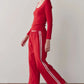 Linen Crop Racer Stripe Pant-Bottoms-Uniquities