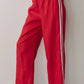 Linen Crop Racer Stripe Pant-Bottoms-Uniquities