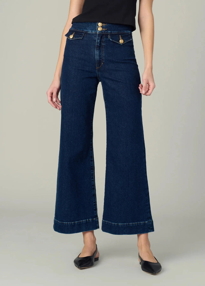 Ellia Wide Leg Ankle Jeans-Denim-Uniquities