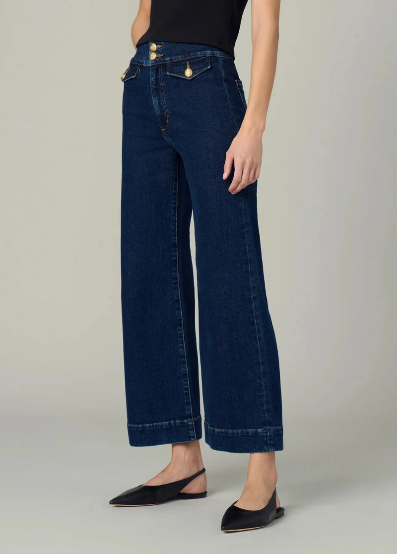 Ellia Wide Leg Ankle Jeans-Denim-Uniquities