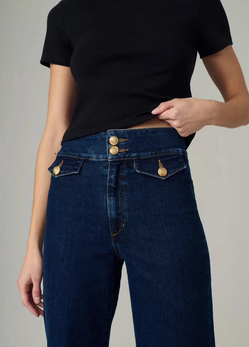 Ellia Wide Leg Ankle Jeans-Denim-Uniquities