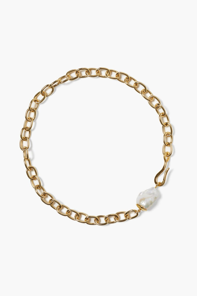 Chain Link Pearl Hook Necklace-Jewelry-Uniquities