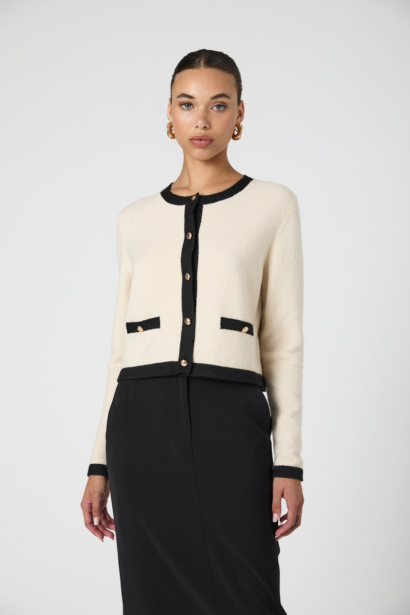 Vhari Contrast Cardigan-Sweaters-Uniquities