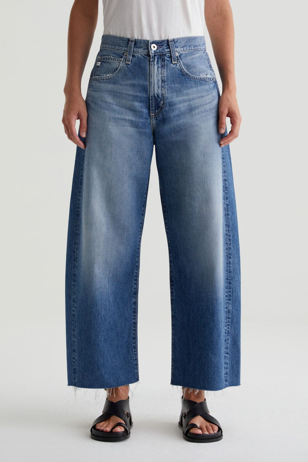 Hattie Barrel Leg Crop Jeans-Denim-Uniquities