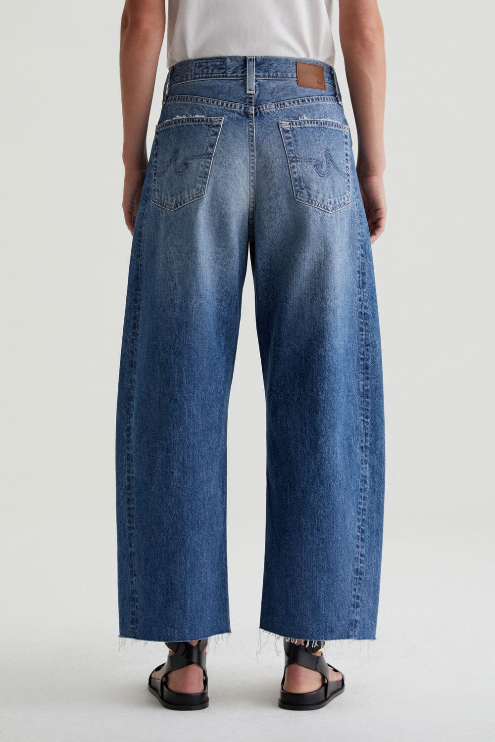 Hattie Barrel Leg Crop Jeans-Denim-Uniquities