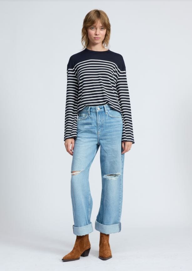 Logan Mid-Rise Wide Leg Jeans-Denim-Uniquities