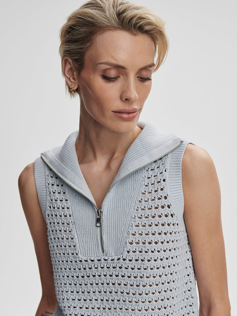 Bains Half Zip Tank-Sweaters-Uniquities